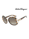 Eyewear Round Plastic Sunglasses Brown - SALVATORE FERRAGAMO - BALAAN 1