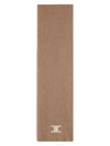 Triomphe Ribbed Cashmere Wool Muffler Camel - CELINE - BALAAN 1