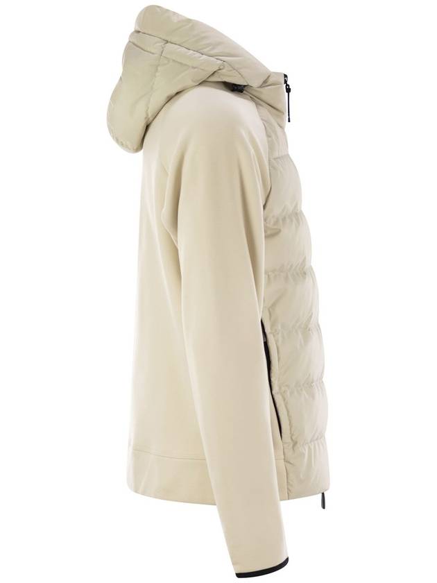 Padded Polartec hooded zip up beige - MONCLER - BALAAN 4