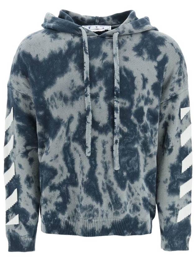 Men's Arrow Tie Dye Hooded Neck Knit Top OMHA169F22KNI001 0701R - OFF WHITE - BALAAN 1