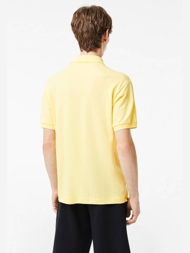 Men's Logo Classic Fit Cotton Short Sleeve Polo Shirt Yellow - LACOSTE - BALAAN 3