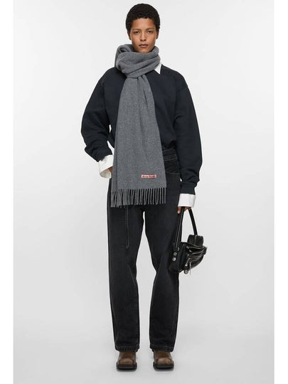 Fringe Wool Muffler Narrow Gray Melange SCAR000218 - ACNE STUDIOS - BALAAN 2