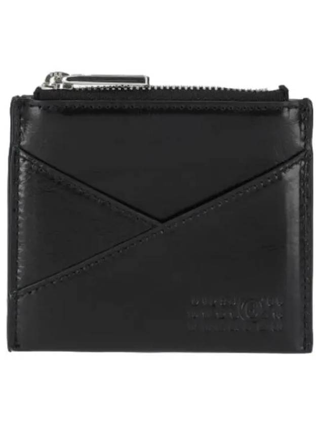 MM6 Japanese Zipper Card Holder Black Wallet - MAISON MARGIELA - BALAAN 1