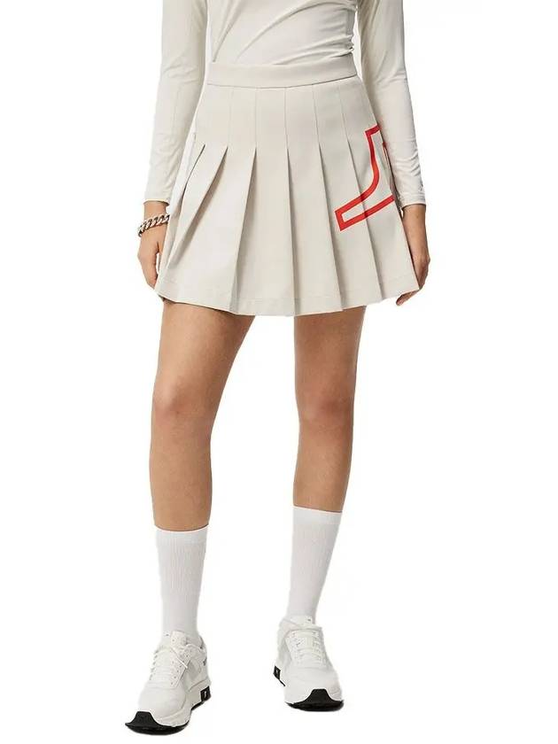 Naomi Pleated Skirt Almond Milk - J.LINDEBERG - BALAAN 3