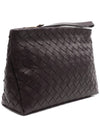 Intrecciato Leather Clutch Bag Dark Brown - BOTTEGA VENETA - BALAAN 4