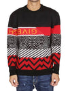 Logo Crew Neck Wool Knit Top Red Black - GIVENCHY - BALAAN 4