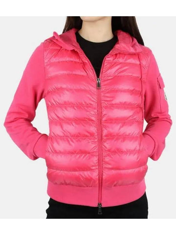 Women s Logo Patch Knit Zip up Jacket Pink 8G00028 809DH 546 271009 1101145 - MONCLER - BALAAN 1