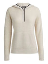 Women's Waffle Stitch Merino Wool Hoodie Quarter Zipper Sweater - G/FORE - BALAAN 2