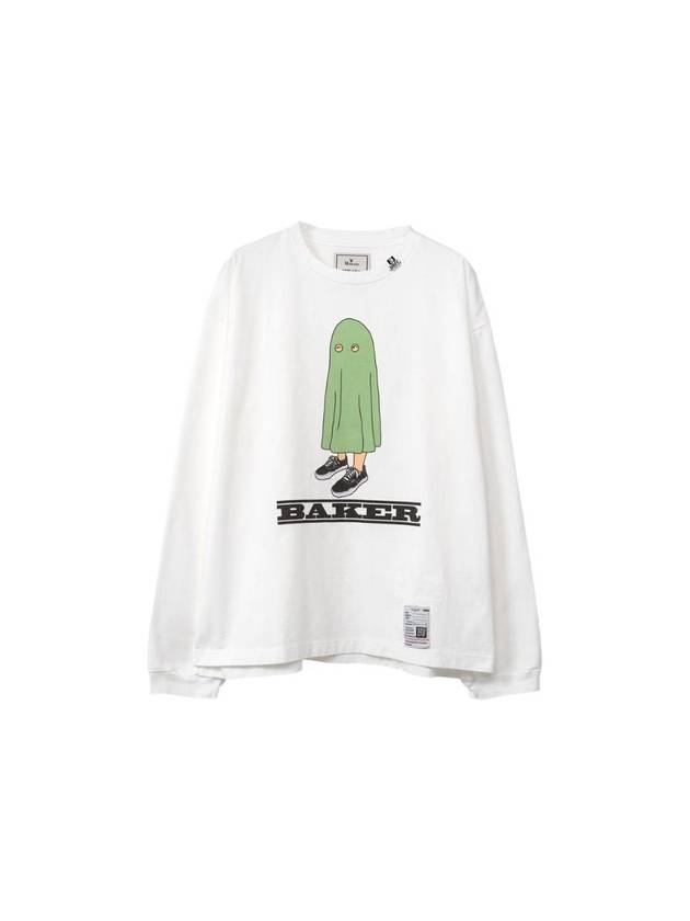 Baker Printed Long Sleeve T-Shirt White - MIHARA YASUHIRO - BALAAN 1