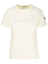 logo embroidery t shirt ivory 8C00015 89AIJ 034 - MONCLER - BALAAN 1