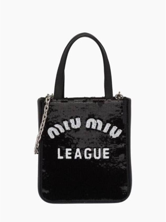 Mini Sequin Tote Bag Black - MIU MIU - BALAAN 2