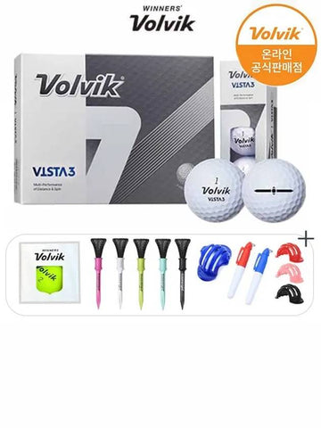 VISTA3 golf ball 12 balls 3 pieces - VOLVIK - BALAAN 1