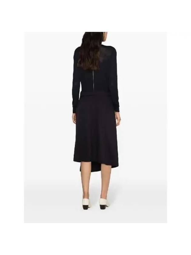 Wrap Asymmetric Tie A-line Skirt Navy - LEMAIRE - BALAAN 4