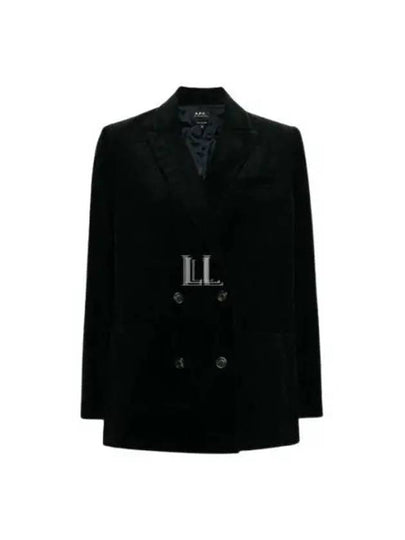 Lucy Double-Breasted Corduroy Blazer Jacket Black - A.P.C. - BALAAN 2