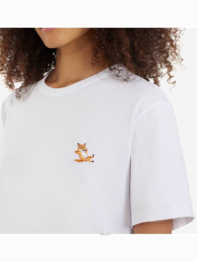 Chillax Fox Patch Classic Short Sleeve T-Shirt White - MAISON KITSUNE - BALAAN 4