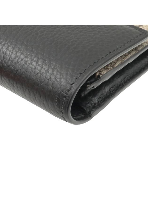 GG Supreme Canvas Black Leather Gold Plated Marmont Long Wallet 456116 - GUCCI - BALAAN 10