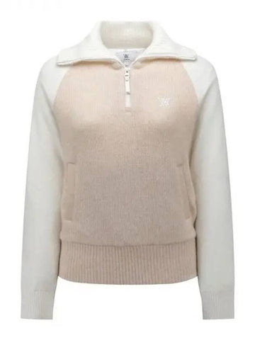 Anew Women s Windbreaker Block Half Zip Up Knit Sweater Le Domestic Product GQCY23102429569 - ANEWGOLF - BALAAN 1