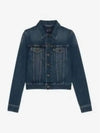 Vintage Washed Crop Denim Jacket Blue - SAINT LAURENT - BALAAN 2