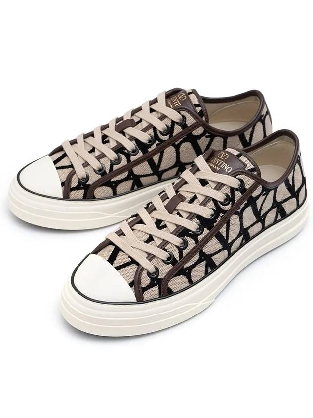 Toile Iconographe Low Top Sneakers Ivory - VALENTINO - BALAAN 3