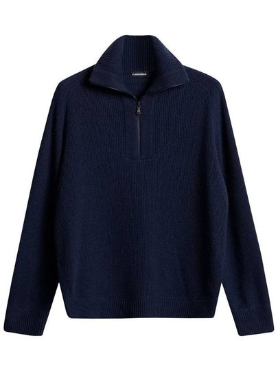 Men's Wilmer Quarter Zip-Up Knit Top Navy - J.LINDEBERG - BALAAN 2