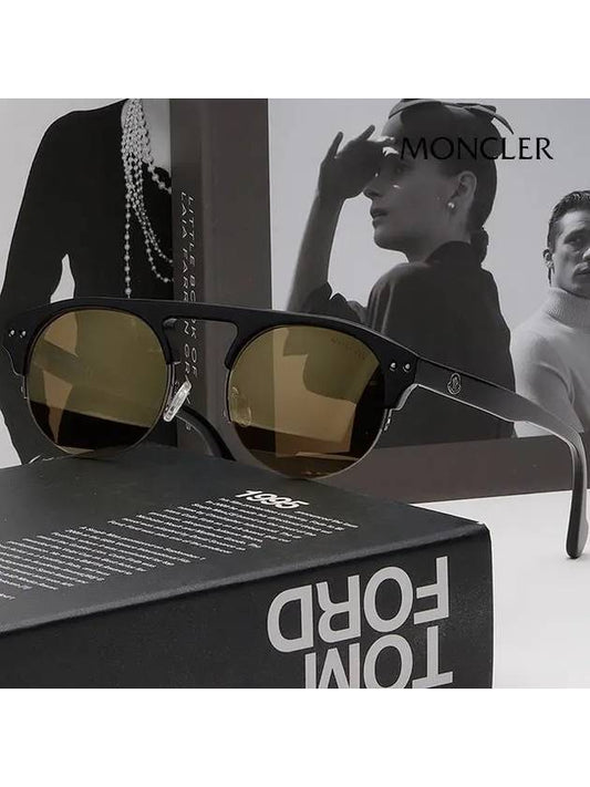 Sunglasses ML0071 01L black horn-rimmed half-mirror - MONCLER - BALAAN 2