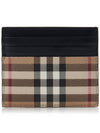 Check Leather Card Wallet Beige - BURBERRY - BALAAN 4