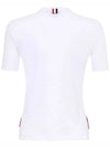 Women's High Twist Rip Stripe Short Sleeve T Shirt White - THOM BROWNE - BALAAN 4