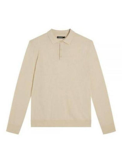 Noel Merino Long Sleeve Polo Knit Top Oyster Grey - J.LINDEBERG - BALAAN 2