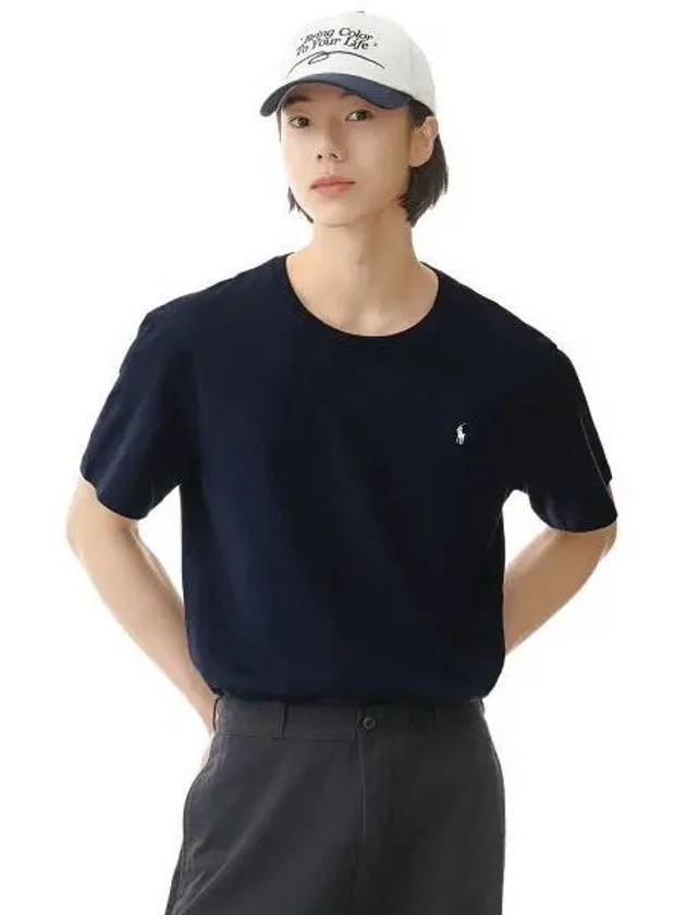 Liquid Cotton Crew Neck Slip T Shirt Navy - POLO RALPH LAUREN - BALAAN 1