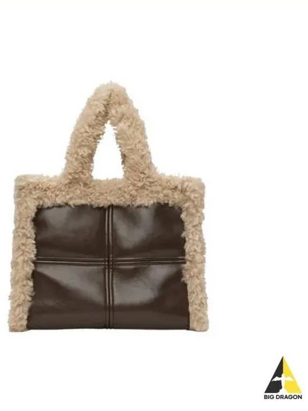 Stand Studio Women s Lola Shearling Tote Bag Brown 62091 9062 - STAND STUDIO - BALAAN 1