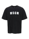 Logo Cotton Short Sleeve T-Shirt Black - MSGM - BALAAN 2