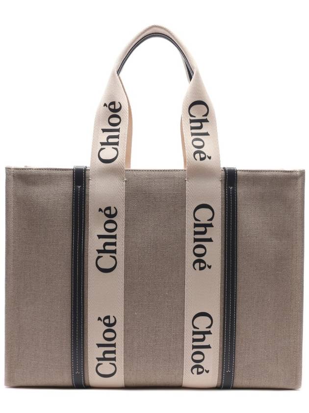 Woody Large Tote Bag Black Beige - CHLOE - BALAAN 2