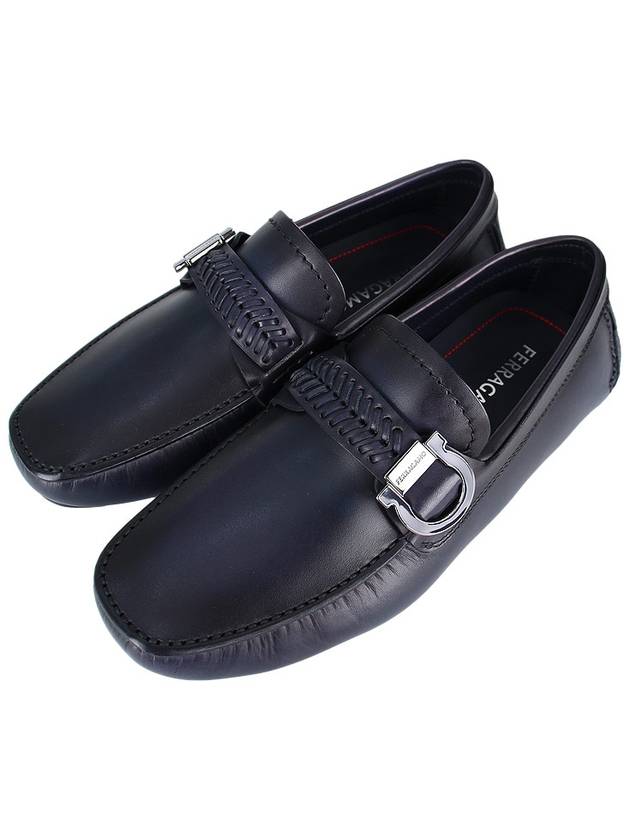 Gancini Ornament Driving Shoes Midnight Blue - SALVATORE FERRAGAMO - BALAAN 3