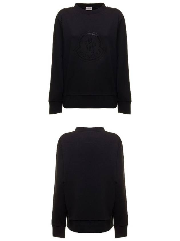 Logo Crew Neck Sweatshirt Black - MONCLER - BALAAN 5