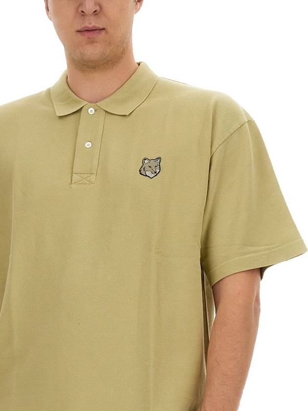 Bold Fox Head Patch Oversized Polo Shirt Sage Green - MAISON KITSUNE - BALAAN 8