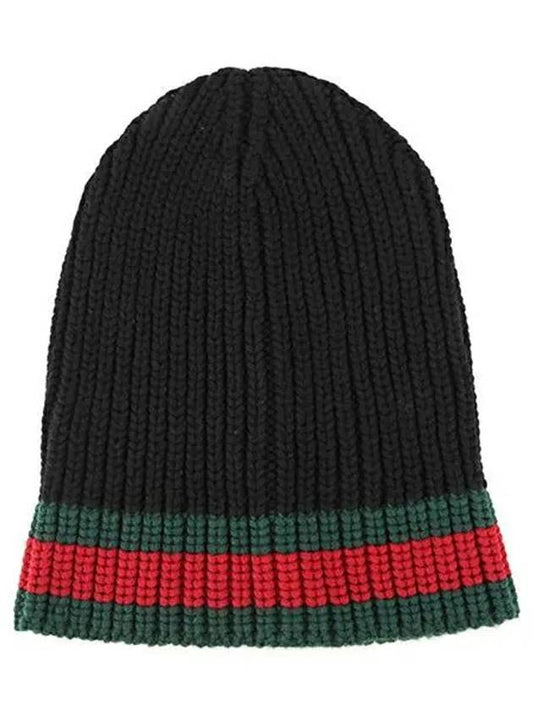 Web Wool Beanie Black - GUCCI - BALAAN 2