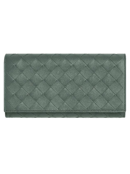 Intrecciato Flap Long Wallet Aloe - BOTTEGA VENETA - BALAAN 1