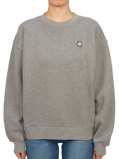 Women's Bold Fox Head Patch Comfort Sweatshirt Medium Grey Melange - MAISON KITSUNE - BALAAN 2