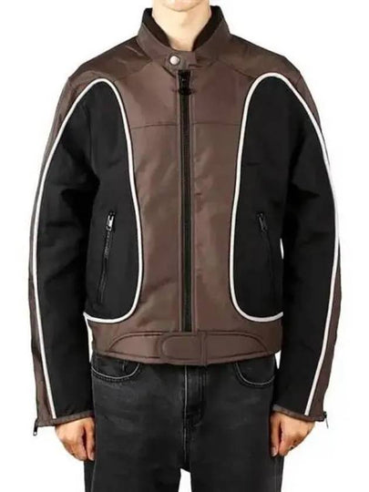 J-Blink Color Block Biker Jacket Black Brown - DIESEL - BALAAN 2