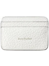 Embossed Logo Leather Card Holder White - ACNE STUDIOS - BALAAN 2