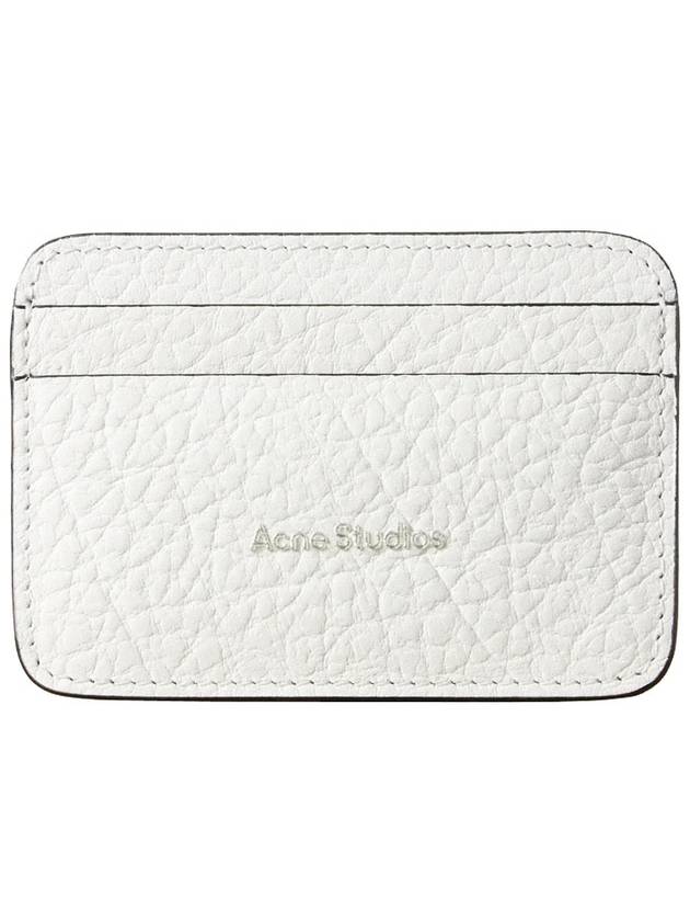 Embossed Logo Leather Card Holder White - ACNE STUDIOS - BALAAN 2