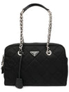 Prada Pocono Nylon Quilted Chain Shoulder Bag Black - PRADA - BALAAN 1