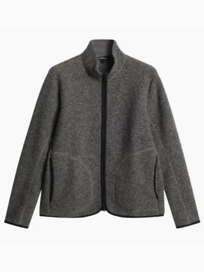 Men's Dustin Wool Fleece Jacket Light Grey Melange - J.LINDEBERG - BALAAN 2