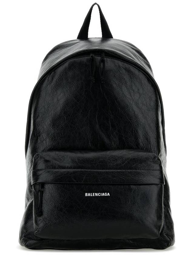 Explorer Logo Print Leather Backpack Black - BALENCIAGA - BALAAN 2