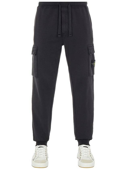 Garment Dyed Cotton Fleece Track Pants Black - STONE ISLAND - BALAAN 2