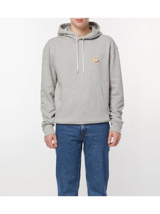 Chillax Fox Patch Classic Hoodie Grey Melange - MAISON KITSUNE - BALAAN 2