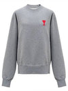 Cotton Heart Logo Sweatshirt Grey - AMI - BALAAN 2