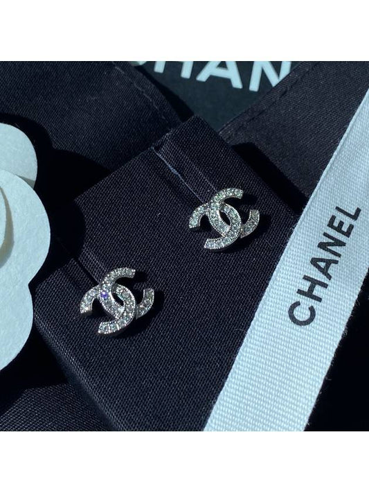 Basic CC earrings silver strass crystal ABE100 - CHANEL - BALAAN 1