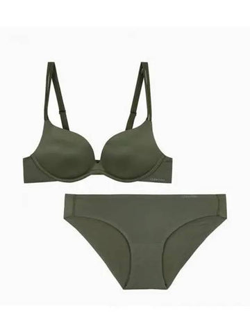 UNDERWEAR Women s Liquid Touch AF Bra Panty Set Khaki - CALVIN KLEIN - BALAAN 1