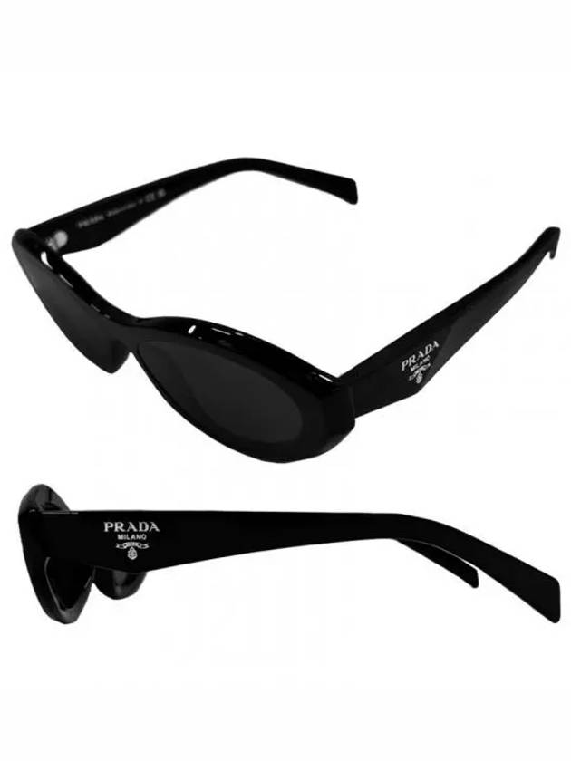 Eyewear Oval Frame Sunglasses Black - PRADA - BALAAN 2